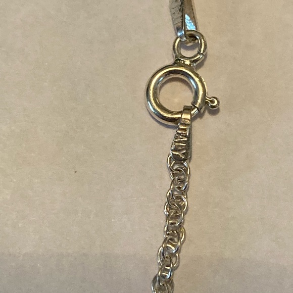 Sterling Silver with Heart Ceramic Rose and Butterfly. Chain is 20” - Picture 4 of 5